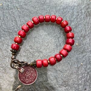 Red beaded bracelet